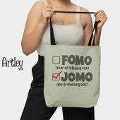 Grijs Grappig FOMO JOMO vink het vakje Introvert a Tote Bag