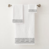 Grijs Grecian Frieze Design Bad Handdoek (Insitu)