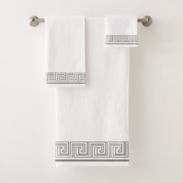 Grijs Grecian Frieze Design Bad Handdoek