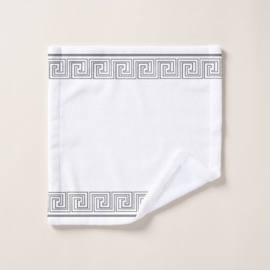 Grijs Grecian Frieze Design Bad Handdoek (Wasdoekje)