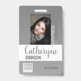 Grijs Grey Ombre Logo Barcode ID Fototemplate Badge