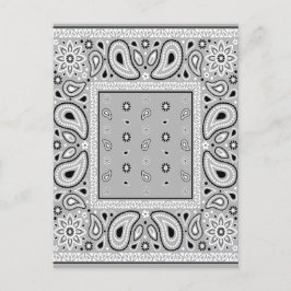 Grijs Grijs Bandana Paisley Country Hip Hop Cowboy Uitnodiging Briefkaart