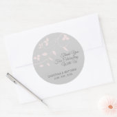 Grijs, Grijs Blush Roze Pastel Dank u Bruiloft Ronde Sticker (Envelop)