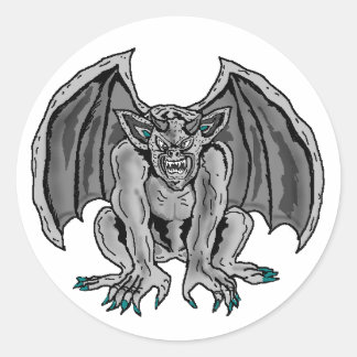 Grijs/Grijs Gargoyle Ronde Sticker