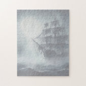 Grijs, Grijs Mist Piraat Schip 2 Legpuzzel (Verticaal)