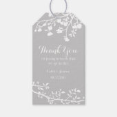Grijs Grijs Modern Flower Wedding Dank u Labels Cadeaulabel (Voorkant)