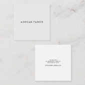 Grijs Grijs Professioneel Modern Eenvoudig Vierkan Vierkante Visitekaartje (Voorkant / Achterkant)