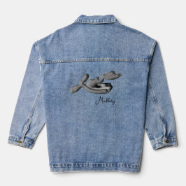 Grijs Grijs Punk Liefde met Insignia Monogram Denim Jacket