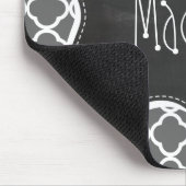 Grijs grijs Quatrefoil; Chalkboard look Muismat (Hoek)