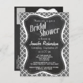 Grijs grijs Quatrefoil; Chalkboard look Uitnodiging Briefkaart (Voorkant / Achterkant)