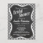 Grijs grijs Quatrefoil; Chalkboard look Uitnodiging Briefkaart (Voorkant)