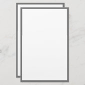 Grijs Grijs Rand Randen Wit Blank Custom Briefpapier (Voorkant / Achterkant)