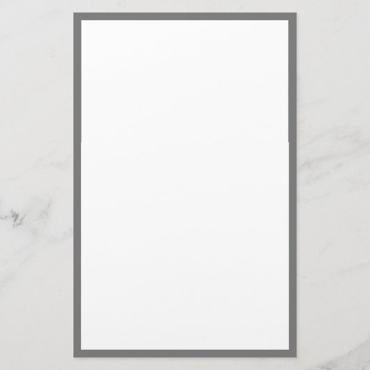 Grijs Grijs Rand Randen Wit Blank Custom Briefpapier (Achterkant)