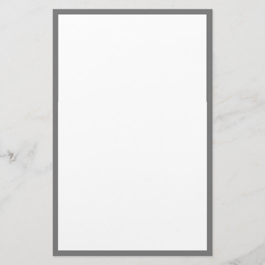 Grijs Grijs Rand Randen Wit Blank Custom Briefpapier (Voorkant)