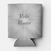 Grijs grijs Silver Reiki Master-ontwerp Blikjeskoeler (Voorkant)