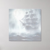 Grijs, grijs voor piratenschip pensioen canvas afdruk (Voorkant)