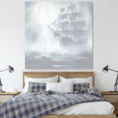 Grijs, grijs voor piratenschip pensioen canvas afdruk (Insitu (Slaapkamer))