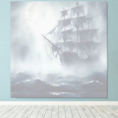 Grijs, grijs voor piratenschip pensioen canvas afdruk (Insitu (Houten vloer))