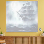 Grijs, grijs voor piratenschip pensioen canvas afdruk (Insitu (Woonkamer))