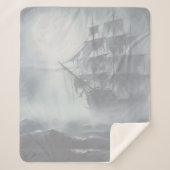 Grijs, grijs voor piratenschip pensioen sherpa deken (Voorkant)