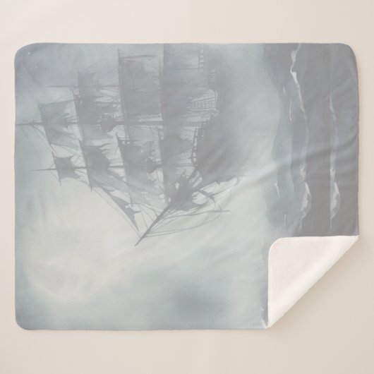 Grijs, grijs voor piratenschip pensioen sherpa deken (Voorkant (horizontaal))