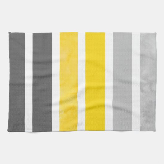 Grijs Grijs Wit Waterverf Strepen Theedoek (Horizontaal)