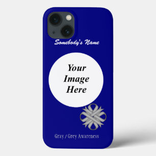 Grijs/Grijze Clover Ribbon Tmpl van Kenneth Yoncic iPhone 13 Hoesje