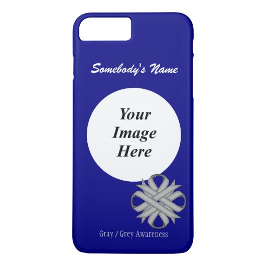 Grijs/Grijze Clover Ribbon Tmpl van Kenneth Yoncic Case-Mate iPhone Case (Achterkant)