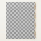 Grijs Grijze Geruite Schaakbord Planner (Achterkant)