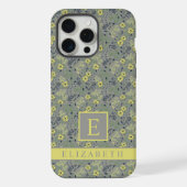 Grijs Groen Bloemgeel iPhone Hoesje (Achterkant)