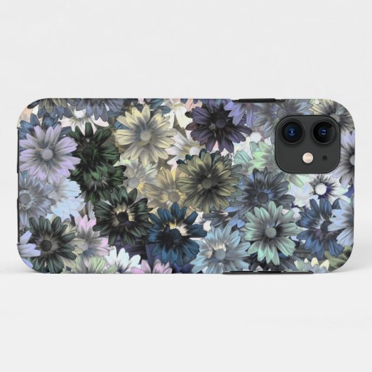 Grijs groen bloemmotief Case-Mate iPhone case (Achterkant (horizontaal))