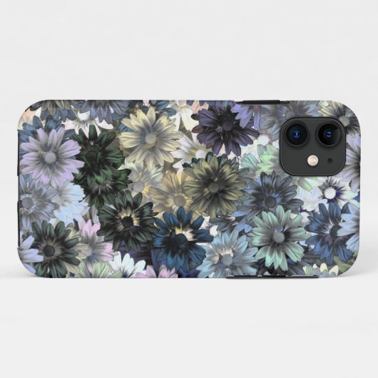 Grijs groen bloemmotief Case-Mate iPhone case (Achterkant (horizontaal))