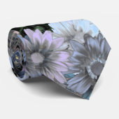 Grijs groen bloemmotief stropdas (Opgerold)