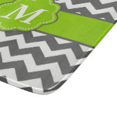 Grijs Groen Chevron Monogram Snijplank (Hoek)
