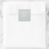 Grijs Groen Elegant Script Afstudeer Dank Je Vierkante Sticker (Tas)
