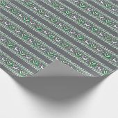 Grijs Groen en Wit Fair Isle Kerstmis Cadeaupapier (Hoek)