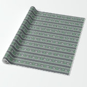 Grijs Groen en Wit Fair Isle Kerstmis Cadeaupapier (Uitgerold)