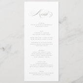 Grijs Groen Formele Elegante Kalligrafie Trouwen Menu (Voorkant)