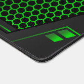 Grijs & groen geometrisch gaming achtergrond monog bureaumat (Hoek)