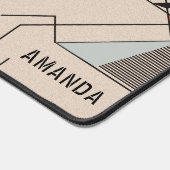 Grijs & groen geometrisch gaming achtergrond monog bureaumat (Hoek)