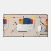 Grijs & groen geometrisch gaming achtergrond monog bureaumat (Keyboard & Muis)