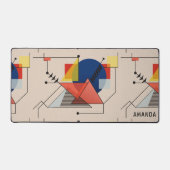 Grijs & groen geometrisch gaming achtergrond monog bureaumat (Voorkant)