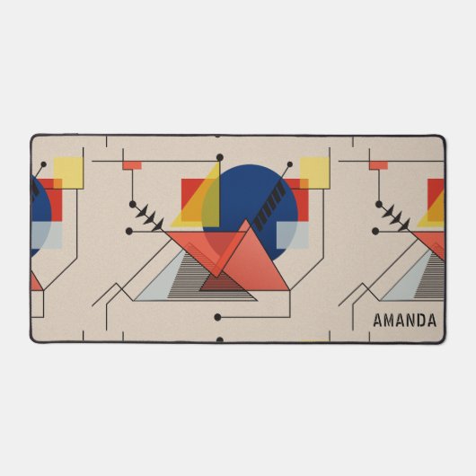 Grijs & groen geometrisch gaming achtergrond monog bureaumat (Voorkant)