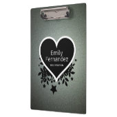 Grijs Groen Glitter Patroon Klembord (Links)