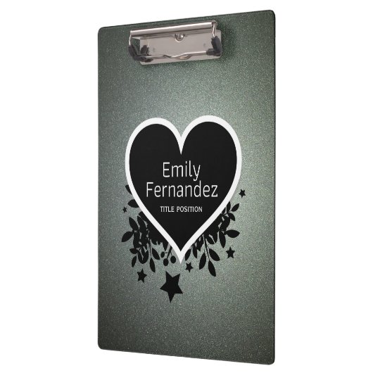 Grijs Groen Glitter Patroon Klembord (Links)