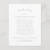 Grijs Groen Klassiek Elegant Formele Huwelijk Informatiekaartje (Voorkant)