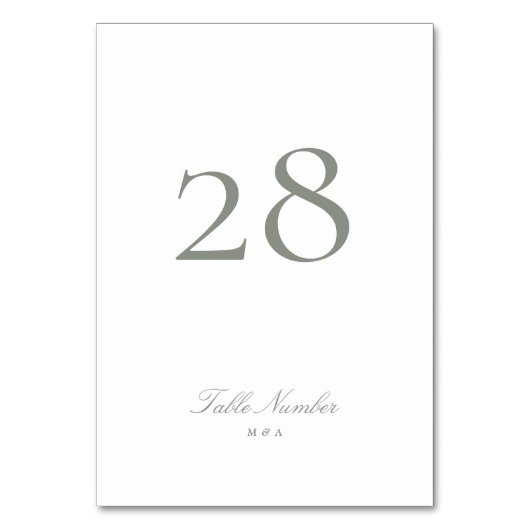 Grijs Groen Klassiek Elegant Kalligrafie Trouwen Kaart (Achterkant)