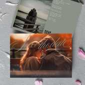 Grijs Groen Klassiek Elegant QR Code Fotobruiloft Save The Date