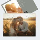 Grijs Groen Klassieke QR Code Twee Foto Save The Date