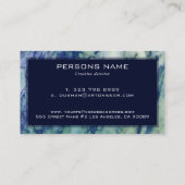 Grijs & Groen Marmeren Blauw Glitter Accent Visitekaartje (Achterkant)
